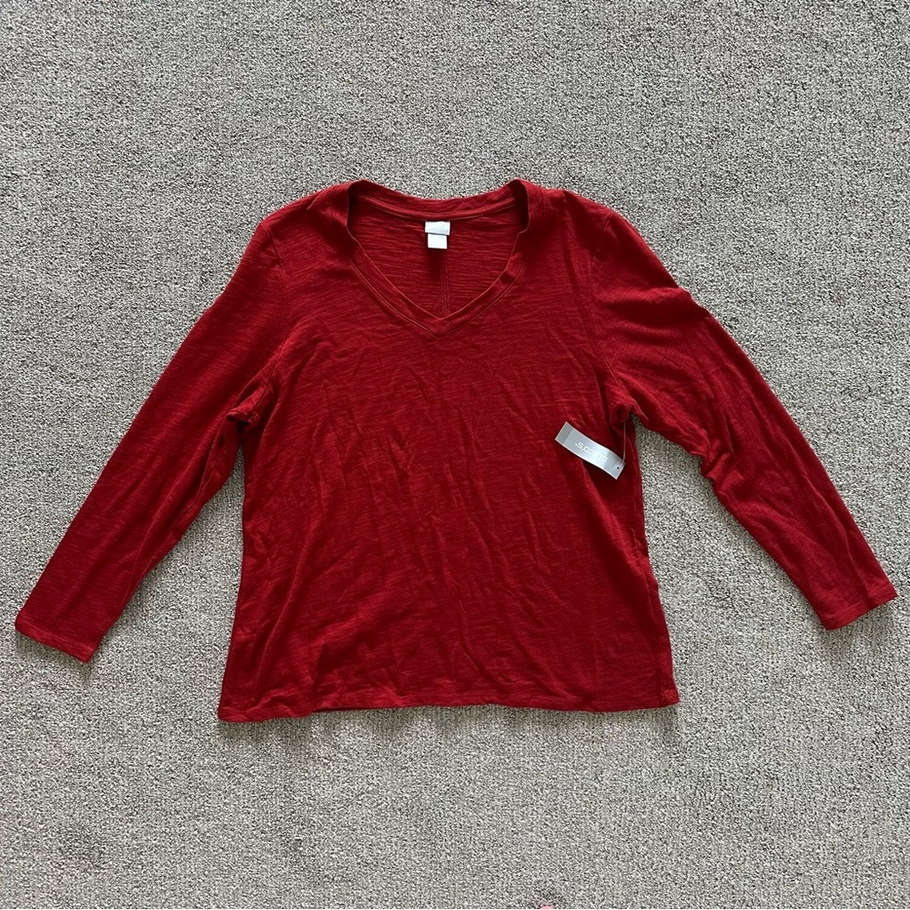 NWT Chico's Seam Back Tee in Spiced Red Size 3 - US XL